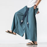 Advbridge Men Wide Leg Pants Mens Cotton Joggers Retro Loose Trousers Man Chinese Style Linen Pants Male Big Crotch Nepal Robe Pants