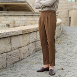 Advbridge Fashion Solid Color Spring Summer Simple Pant Men Social Trousers Pantalones Hombre Casual Elastic Waist Pant Men Versatile Pant
