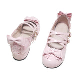 Advbridge Japanese Ladies Kawaii Girl Sweet Lolita Shoes Vintage Round Toe Cross Bandage Women Shoes Cute Lace Bowknot Kawaii Loli Shoe