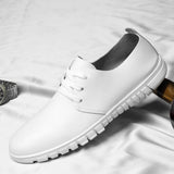 Advbridge Men White Shoes Man Fashion Oxfords Men Shoes Plus Size 38-48 Lightweight Walking Breathable Genuine Leather Male Formal Shoes