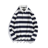 Advbridge Green Striped Patchwork Sweatshirts Men Women Casual Turn-Down Collar Pullovers Loose Retro Harajuku Hip Hop Streetwear Unisex