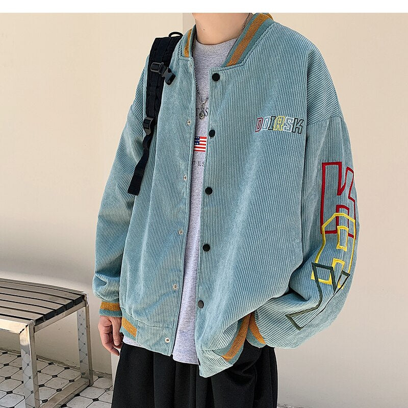 Advbridge Colorful Varsity Jacket for Teenage Korean Fashion Trends Loose Clothing Mens Letter Embroidery Baseball Coat Vintage Streetwear