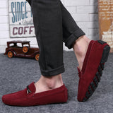 Advbridge Men Casual Shoes Fashion Suede Shoes Men Handmade Genuine Leather Mens Loafers Moccasins Slip on Flats Lightweight Leisure Walk