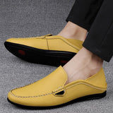Advbridge Boat Shoes Mens Shoes Lightweight Leather Casual Loafers Man Fashion Moccasins Driving Footwear Slip on Men Shoes Flat Designer