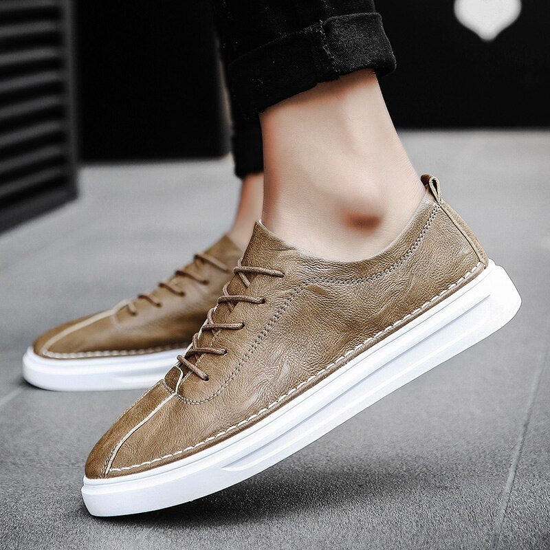 Advbridge Mens Shoes Leather Casual Designer Shoes Men High Quality Trend Man Shoes New Men Flats