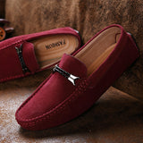 Advbridge Men Casual Shoes Fashion Suede Shoes Men Handmade Genuine Leather Mens Loafers Moccasins Slip on Flats Lightweight Leisure Walk