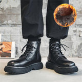 Advbridge Autumn Boots Men Split Leather Martins Boots Fashion Platform Shoes Harajuku Streetwear Male Casual Motorcycle Ankle Boots