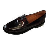 Advbridge HOT sale ladies Leather shoes British style plus size 22-26.5cm women pumps loafers lazy shoes Cow patent leather black shoes