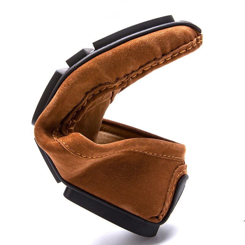 Advbridge Genuine Leather Spring Autumn Cow Suede Casual Shoes Men Loafers Shoes Men Driving Shoes Handmand Flat-Bottomed Shoes