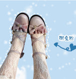 Advbridge Kawaii girl sweet lolita shoes star pearl lace bowknot princess kawaii shoes round head thick heel women shoes loli cosplay cos