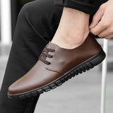 Advbridge Men White Shoes Man Fashion Oxfords Men Shoes Plus Size 38-48 Lightweight Walking Breathable Genuine Leather Male Formal Shoes