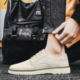 Advbridge Men's Suede Leather Sneakers Fashion Khaki Casual Shoe Male Walking Shoes High Quality Office Oxford Shoes for Men Loafers