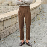 Advbridge Fashion Solid Color Spring Summer Simple Pant Men Social Trousers Pantalones Hombre Casual Elastic Waist Pant Men Versatile Pant