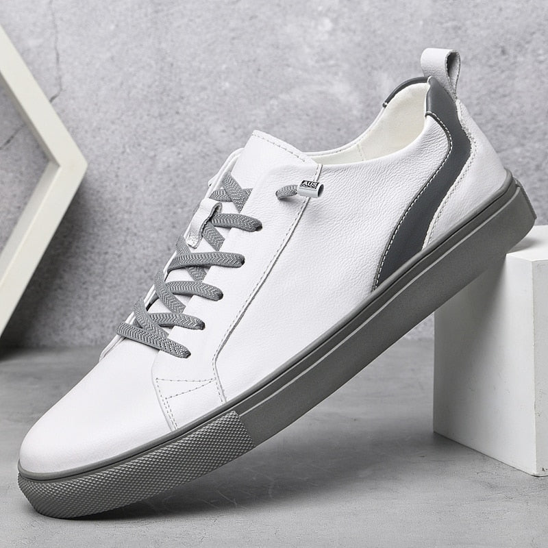 Advbridge Genuine Leather Shoes Casual Sneakers Men Shoes Comfortable Quality Leather Shoes Men Korean Version White Shoes