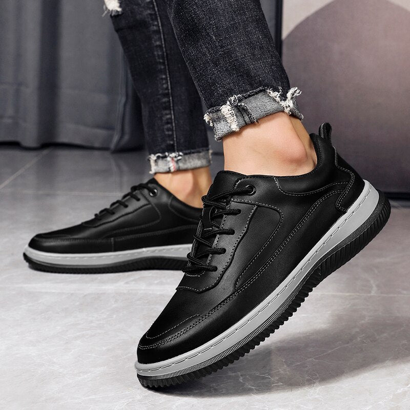 Advbridge Genuine Leather Lace-Up Shoes Men High Quality Casual Men Flats Shoes Comfortable Outdoor Walking Men Shoes New