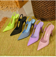 Advbridge Women Stilettos High Heel Mules Shoes Singback Sandals For Women Elegant Pumps Ladies Party Wedding Shoes Zapatos De Mujer