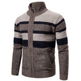 Advbridge New Autumn Winter Cardigan Men Sweaters Jackets Coats Fashion Striped Knitted Cardigan Slim Fit Sweaters Coat Mens Clothing