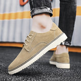 Advbridge Men's Suede Leather Sneakers Fashion Khaki Casual Shoe Male Walking Shoes High Quality Office Oxford Shoes for Men Loafers
