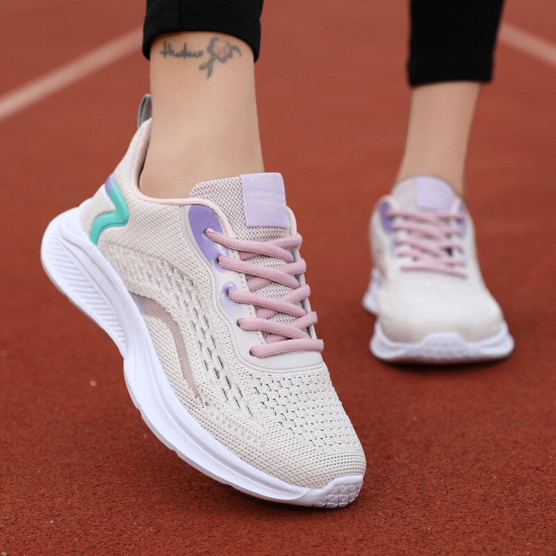 Advbridge New Women's Shoes Breathable Sneakers Brand Running Shoes Casual Sports Shoes  Outdoor Light Lace Fitness Shoes SD-203