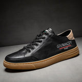 Advbridge 100% Cow Leather Casual Men Shoes Men Loafers Fashion Trendy Flat Shoes Black Soft Moccasins Shoes Korean version Sneakers