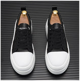 Advbridge New White Leather Men Casual Shoes fashion Platform Sneakers Trainers Height Increasing Shoes Chaussure Homme