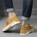 Advbridge High Quality Leather Men's Shoes Spring Casual Shoes Fashion Flats Oxfords Shoes Korean Version Fashion Increase 5cm Sneakers