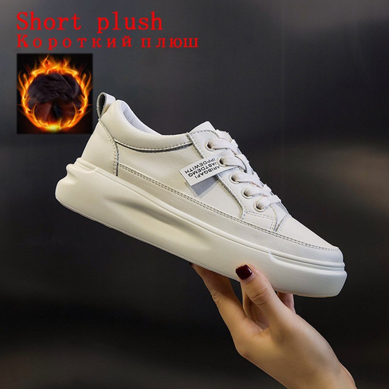 Advbridge New Large Size Women's Sports Shoes Autumn Leather Light Sports Shoes Women's Casual Breathable Thick-soled Vulcanized Shoes