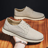 Advbridge Men's Suede Leather Sneakers Fashion Khaki Casual Shoe Male Walking Shoes High Quality Office Oxford Shoes for Men Loafers
