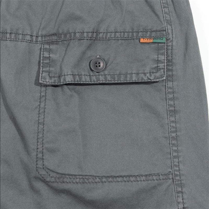 Advbridge Cargo Pants Men Plus Size Cotton Washed Overalls Outdoor Solid Casual Pocket Trousers Straight Men Work Pants Sarouel Homme