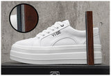 Advbridge New White Leather Men Casual Shoes fashion Platform Sneakers Trainers Height Increasing Shoes Chaussure Homme