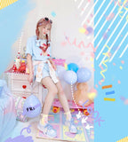 Advbridge Japanese student sweet lolita shoes  flat platform shoes  thick bottom casual sports shoes  college style  comfortable women cos