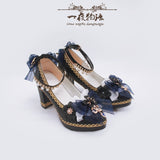 Advbridge Fashion Tea Party Prom Lolita Cute Buckle Bow Pearl Flower Wedding High Heels Cosplay Loli Shoe Gothic Anime Woman Kawaii Shoes
