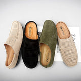 Advbridge Spring And Autumn Men's Shoes Half Slippers Casual Luxury Shoes Men Fashion Breathable Antiskid Shoes Home And Outdoor Shoes