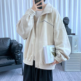 Advbridge Reflective Article Zip Up Sweatshirts for Men Korean Fashion Trends Fleece Clothing Teenage High Quality Oversized Streetwear