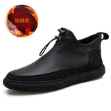 Advbridge High-Top Mens Shoes Spring Autumn Male Sneakers Leisure Walking Footwear Soft Comfortable Leather Fashion Man Casual Shoes
