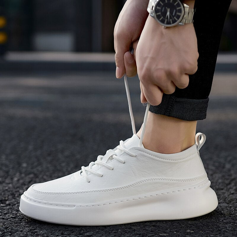 Advbridge Men's Casual Shoes Black Leather Flats Size 39-44 Graffiti  Sneakers Designer Shoes Men Hiking Leisure Shoes %