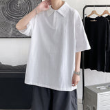 Advbridge Summer Men's Casual Clothes Couple T Shirts Lapel Collar Red Short Sleeve T-shirt Fashion Tops Tshirt Large Size M-5XL