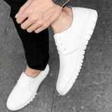 Advbridge Men White Shoes Man Fashion Oxfords Men Shoes Plus Size 38-48 Lightweight Walking Breathable Genuine Leather Male Formal Shoes