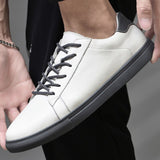 Advbridge Men shoes Men's Trend Genuine Leather  Fashion Casual Sneakers white Wild breathable Non-slip wear-resistant Board Shoes
