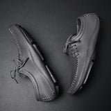Advbridge Men's Loafers Leather Lazy Shoes Man Fashion Casaul Slip-on Shoes Leisure Non-slip Shoes Man Loafers Boat Shoes Big Size 38-47
