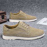 Advbridge Men's Suede Leather Sneakers Fashion Khaki Casual Shoe Male Walking Shoes High Quality Office Oxford Shoes for Men Loafers