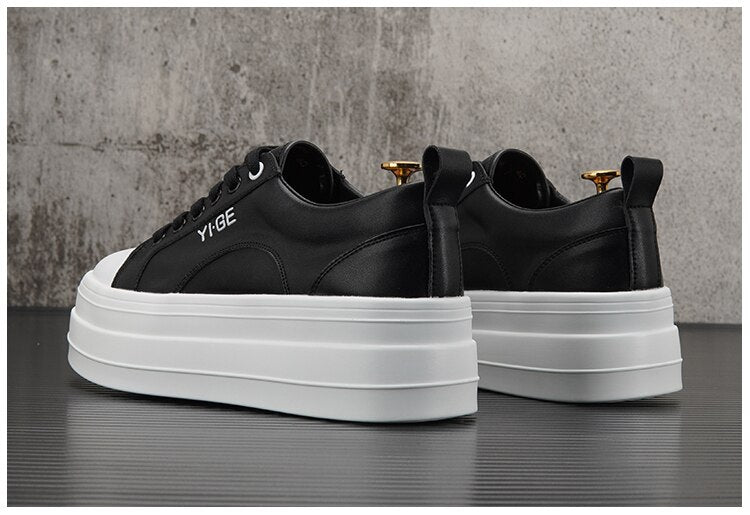 Advbridge New White Leather Men Casual Shoes fashion Platform Sneakers Trainers Height Increasing Shoes Chaussure Homme