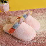 Advbridge Warm Faux Fur Shoes Woman Fashion Indoor Slippers Soft Plush Anti-slip Girls Home Floor Slipper Comfortable Ladies Furry Slides