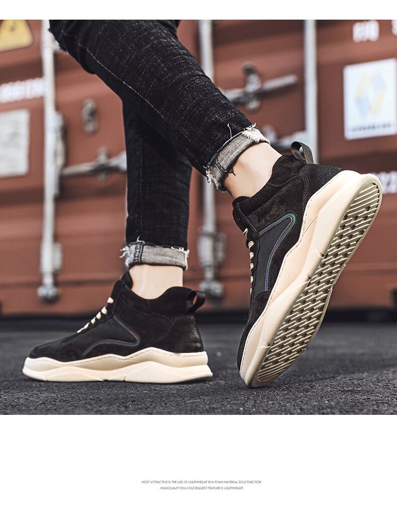 Advbridge Men's shoes autumn and winter new high-top shoes trend wild casual sports shoes breathable basketball shoes