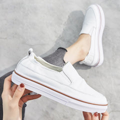 Advbridge  Leather Shoes Women Sneakers Casual Women Leather Shoes Fashion Loafers Women Flats Brand Female White Shoes A1532