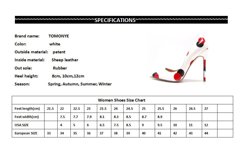 Advbridge spring new style white patent leather with black red circle pointed toe women lady 120mm high heel shoes on sale size 33