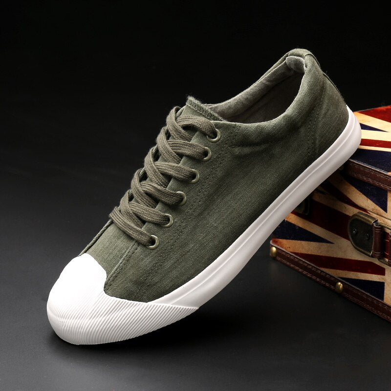 Advbridge Summer New Breathable Lace Flat Korean Version Of The Trend Of Men's Canvas Shoes Casual Shoes