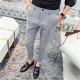 Advbridge New Fashion Boutique Stretch Suit Pants Men&#39;s Luxury Brand casual pants men&#39;s straight slim Slim pants men&#39;s trousers