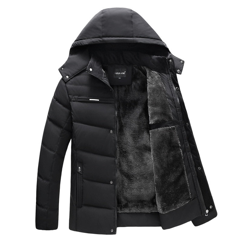 Advbridge Parka Men Coats Winter Jacket Men Thicken Hooded Waterproof Outwear Warm Coat Fathers Clothing Casual Men Overcoat