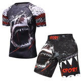 Advbridge Men tracksuit T shirts +Pants Suit MMA Long Sleeve T-shirt Men's Compression Shirt Fitness Bodybuilding MMA Rashguard Sport Suit